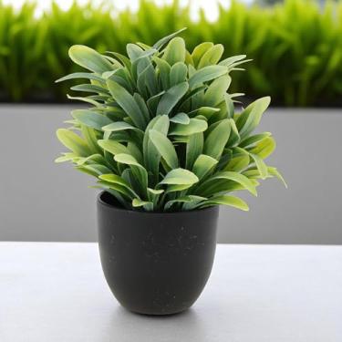 Imagem de Generic 1 peça de plantas artificiais fosco monge artificial fruteira plástico verde 7,5 x 7,5 x 18 cm