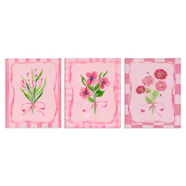 Imagem de Stupell Industries Conjunto de arte de parede em tela de 3 peças com bordas bonitas e doces, design de Nina Jacobs, 20 x 16