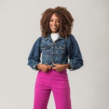 Imagem de Jaqueta Cropped Jeans Feminina Manga Bufante Disparate-Feminino