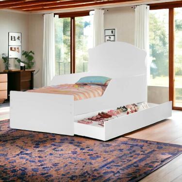 Imagem de Cama Infantil Lívia Branca Com Auxiliar E 02 Colchões Cambel