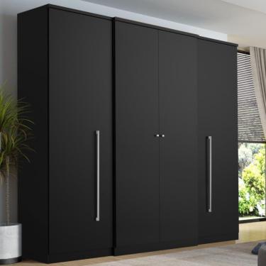Imagem de Guarda-roupa Casal 4 Portas 2 Gavetas Thb Splendore - Preto