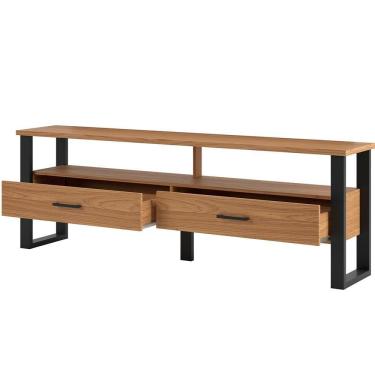 Imagem de Rack 2 Gavetas Olivy D3 180 Cm Freijó Preto Fosco