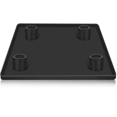 Imagem de AILAHLOE Mini tapete de geladeira com 4 pés ajustáveis (6,3 cm de altura) - bandeja de silicone com borda elevada de 6,5 x 23,6 polegadas, protetor de piso antiderrapante para geladeiras, freezers
