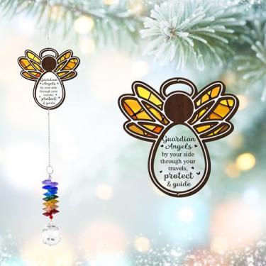 Imagem de GIFTELIX Enfeites de Natal - Ornamento de anjo da guarda presentes de aniversário para mulheres, homens - lembrança única - presentes de simpatia - lembrança de arco-íris - decoração de jardim para