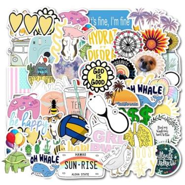 Imagem de 100 peças de adesivos estéticos de vinil, adesivos legais de viagem, adesivos de vinil à prova d'água para garrafas de água, laptop, bagagem, adolescentes adultos, teclados, mochilas, skates, bagagens