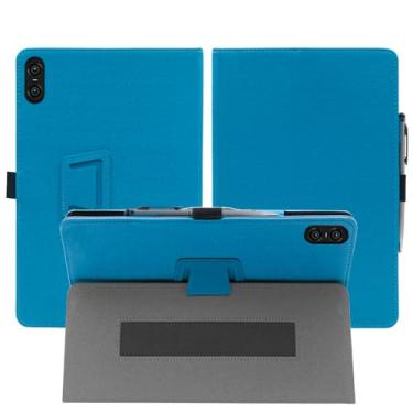 Imagem de Hoibon TECLAST T40 Air T40HD Folio Stand Smart Auto Wake/Sleep Capa protetora de couro PU com alça de mão para tablet TECLAST T40 Air/T40HD TCL TAB 10 Geração 2 10,4 polegadas (azul)