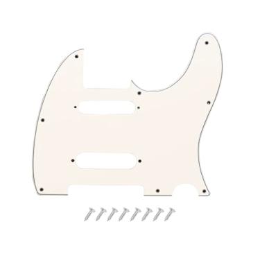 Imagem de DIAO79NI Pro 8 furos SS Guitar Tele Pickguard para guitarra elétrica EUA/México Fender Deluxe Nashville Telecaster, creme vintage, 3ply.
