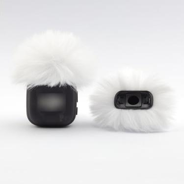 Imagem de LEFXMOPHY Filtro Pop branco para microfone DJI Mic 3 sem fio protetor de vento peludo, pacote com 2