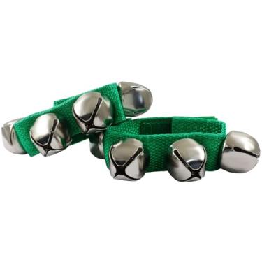 Imagem de Auvotuis 2 peças de gatilhos ajustáveis de sinos de pulso de mão, sinos de tornozelo de pandeiro musical, instrumentos musicais para lembrancinhas de festa, decoração, educação, dança, performance de