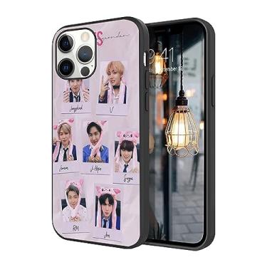 Imagem de WWDIYHOUSE Capa compatível com iPhone 15 Pro Max, design exclusivo legal TPU macio à prova de choque para homens/mulheres/meninas/meninos (Fashion-BTS-6)