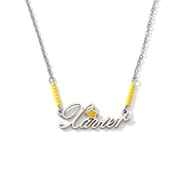 Imagem de Boryeer Colar com nome de personagem de jogo Love and Deepspace (Xavier/Rafayel/Zayne/Sylus) - Presentes para fãs de jogos e anime para decoração de cosplay, Regular size, Aço inoxidável, Sem Pedra