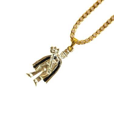 Imagem de Colar Corrente Pingente Exu Capa Preta 3 cm Dourado