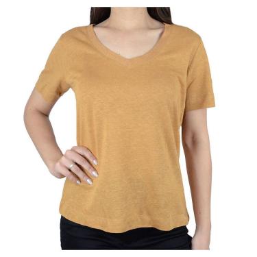 Imagem de Camiseta Feminina Lado Avesso Marrom Toast - L125435-Feminino