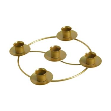 Imagem de Bothyi do Advento de Natal, Castiçal de Natal para Velas, Suporte de Mesa para Velas, Castiçal de Metal para Festa de Aniversário, Ouro