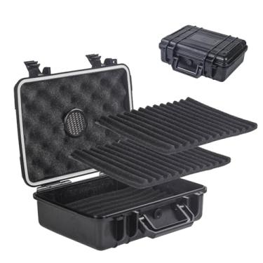 Imagem de HGTRH Caixa de umidificador de viagem para charutos, caixa portátil para charutos comporta até 30 charutos, umidificadores de caixa de armazenamento de charutos de 4 camadas, 2 travas