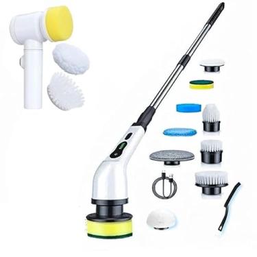 Imagem de Escova de Limpeza 9 Em 1 ou 5 em 1 Recarregavél Elétrica Giratória Com Cabo Alongador(5 EM 1 + 9 EM 1 KIT 2)