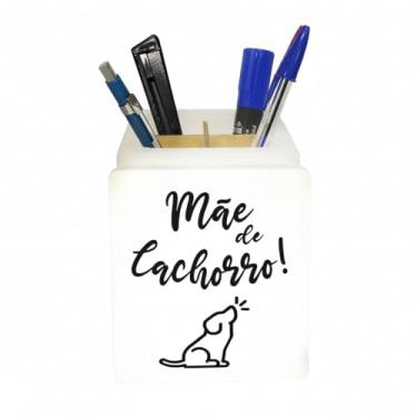 Imagem de Organizador de Mesa Iluminado Mãe de Dog com LED | Porta Canetas e Objetos Decorativo | Ideal para Quarto, Escritório e Home Office | Design Pet Lover | Polietileno Resistente