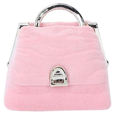 Imagem de Caixa de anel caixa de armazenamento de jóias retro requintado durável leve personalidade bolsa ornamento caixa para o dia dos namorados presente do dia das mães reunindo material (Rosa)