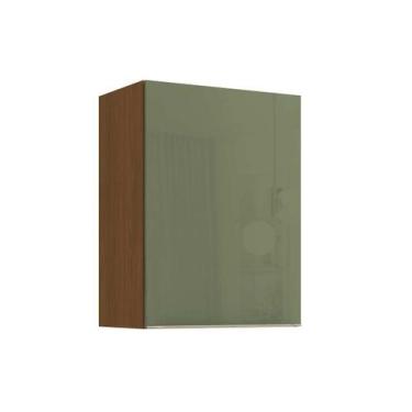 Imagem de Armário Aéreo p/ Cozinha Vibra T643 c/ 1 Porta 60cm Canela/Verde Pista