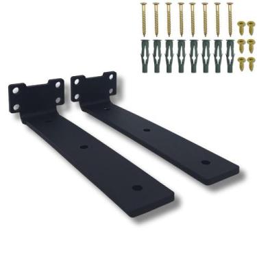 Imagem de Dois Suportes 20cm Para Prateleira Mão Francesa Embutida Invisível De 