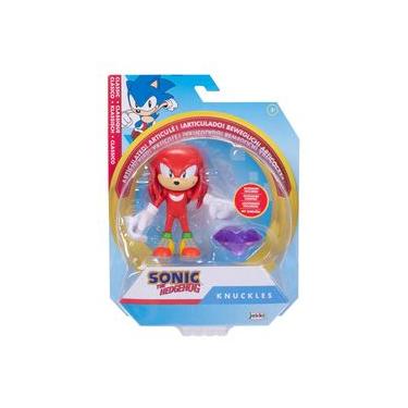 Imagem de Boneco Articulado Knuckles de 9cm e Esmeralda do Caos -Sonic