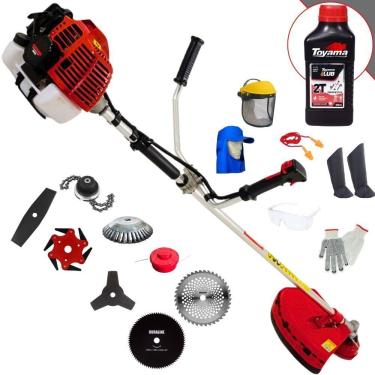 Imagem de Roçadeira Kawashima Kw43l 43c 1,7hp + Faca 2 Pontas + Faca 40 Dentes + Faca 80 Dentes + Trimmer + Escova 38c + Faca 6 Pontas