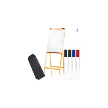 Imagem de Cavalete Porta Bloco, Madeira Pinus, Branco, 1,80m Altura, Superfície 60x90cm, Acabamento Luxo, para Apresentações e Treinamentos