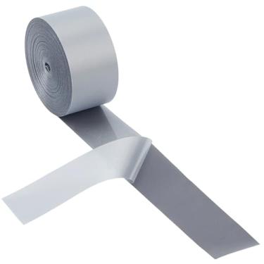 Imagem de GORGECRAFT Fita listrada refletiva prateada de 10 m x 20 mm, ferro térmico, transferências, alta visibilidade, aviso de segurança, película de vinil, adesivos de pano para camiseta, bolsa de lona