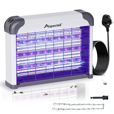 Imagem de Aspectek Bug Zapper de LED para uso interno – Armadilha de mosquitos e moscas de alta tensão, matador de insetos com eficiência energética com 3 lâmpadas LED de longa duração, armadilha de luz segura