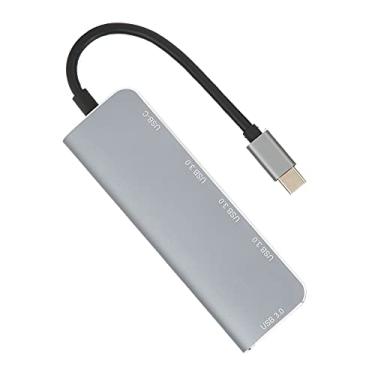 Imagem de SUNGOOYUE Hub USB C 95116S Com 4 Portas USB 3.0, Carregamento Rápido PD3.0 de 60 W, Liga de Alumínio, Cinza, Adaptador Multiporta Tipo C para Dispositivos, Mac, Linux,