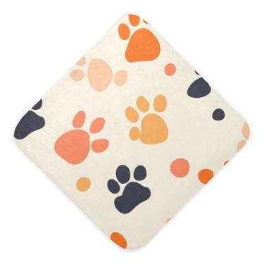 Imagem de Toalhas de bebê com capuz toalha de bebê absorvente ultra macia pegadas de animais musselina algodão toalhas de banho para recém-nascidos bebês 76 x 76 centímetros