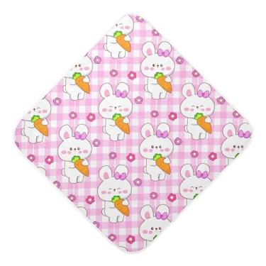 Imagem de Burbuja Toalha de banho Bunnies Baby - Toalha com capuz de musselina macia e absorvente para recém-nascidos e bebês, 89 x 89 cm