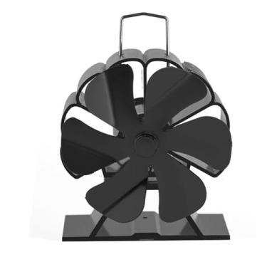 Imagem de Generic Ventilador de Lareira Movido a Calor, Liga de Alumínio de Início Automático de 6 Lâminas Sob Ventilador Térmico Silencioso de 25dB, para Fogão a Lenha a Gás de Pelota de Madeira