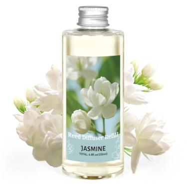 Imagem de STRN Refil de difusor de palheta de óleo essencial de jasmim, 200 ml, aromaterapia de longa duração, fragrância doméstica para sala de estar, quarto, spa