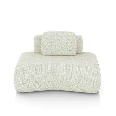 Imagem de Sofá Ilha Sala de Estar Dakota 174cm Modulado Encosto Almofada Solta Bouclê Rústico OffWhite G33 - Gran Belo