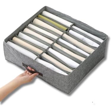 Imagem de Organizador de Gaveta 16 Divisórias Dobrável TNT Poliéster Cinza Multiuso para Roupas Íntimas Meias Gravatas Acessórios Casa Quarto