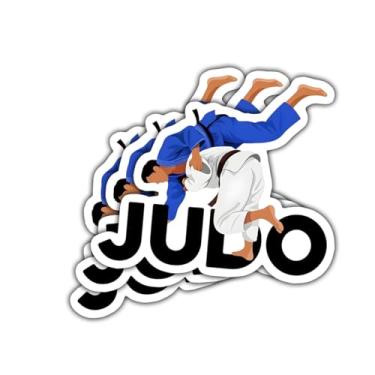 Imagem de Adesivo clássico de silhueta de judô, 3 peças, decalque de vinil de artes marciais para judoca, adolescentes, adultos, laptop, garrafa de água, carro, scrapbook, caderno, diário, bolsa de equipamentos