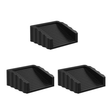 Imagem de Pacote com 3 rolhas pretas modernizadas, batentes de porta, batentes de porta de borracha, batentes de porta para a parte inferior das portas, cunhas ajustáveis de borracha (preto)