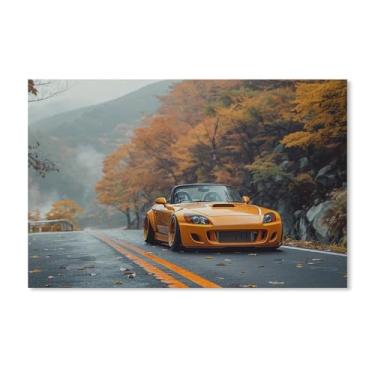 Imagem de HouLaiZhe S2000 Jdm Carro Folhas de Outono Cartazes Tela Estética Sala Decoração de Parede Impressões Galeria Sala Decoração de Parede para Quarto Sala de Estar Escritório 11 x 17 polegadas (28 x 43