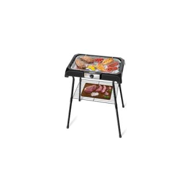 Imagem de Churrasqueira Elétrica Grill Premium, 2000W, Preta, Metal e PP, Grelha Removível 35,5x26cm, 5 Níveis de Temperatura, Bandeja Coletora, 127V