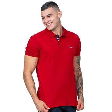 Imagem de Camisa Polo FMF Masculina Básica Piquet no Estilo Bordado França-Masculino