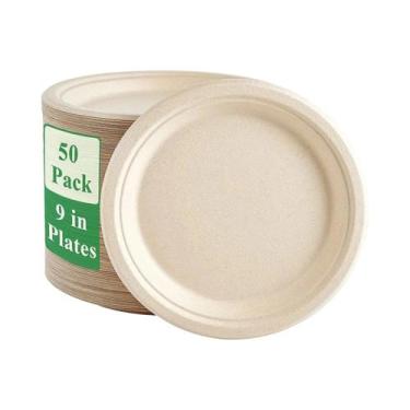 Imagem de Pratos De Papel Descartáveis De Alta Resistência De 9,7 Polegadas, Pac