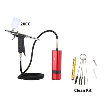 Imagem de Kit de Airbrush Recarregável com Gravidade Gatilho Tipo Pistola de Pulverização para Modelo de Arte Pintura Corporal Artista Maquiagem Nape Tattoos Bolo Ferramentas(TM80S Red J)