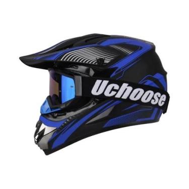 Imagem de Capacete De Motocicleta Feminino Adulto Certificado DOT Kask Cross Dow