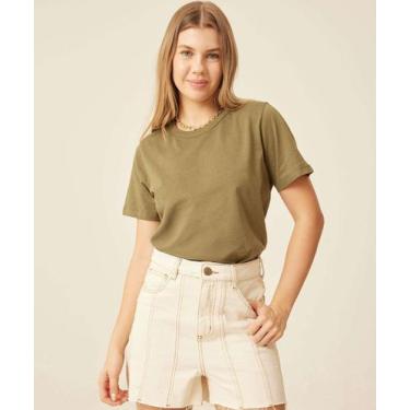 Imagem de Blusa Feminina Básica Manga Curta Marisa-20034, Verde, PP