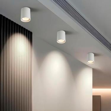 Imagem de 3 Mini Spot Sobrepor Direcionável Recuado Branco Sala Luz03