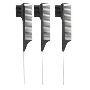 Imagem de Dioche 3 Pçs Escova de Tintura de Cabelo Profissional 3 Em 1 Escova de Tintura Com Aço Pintail para Coloração de Cabelo Estilo Salão de Beleza Uso Doméstico Abs Náilon