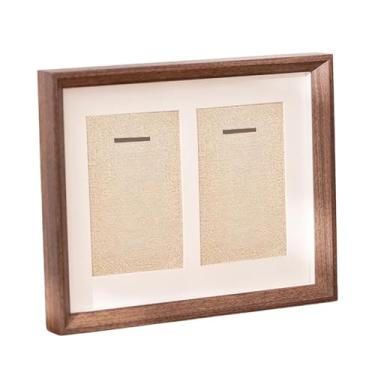 Imagem de BLWOTMOR Caixa de exibição dupla para medalhas, porta-retratos de madeira para prêmios esportivos de futebol, Style D