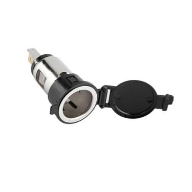Imagem de Hyuduo Tomada de Isqueiro de Motocicleta 12-24V Com Suporte de Tampa Construção de Metal ABS Tomada de Energia Universal para Carro, Barco, Motocicleta, GPS, Carregador de Telefone