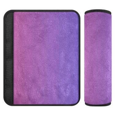 Imagem de Joitme Duas almofadas de cinto de segurança gradiente azul vermelho e azul, almofada de alça de ombro pequena, adequada para vários usos, ombreiras para mochilas